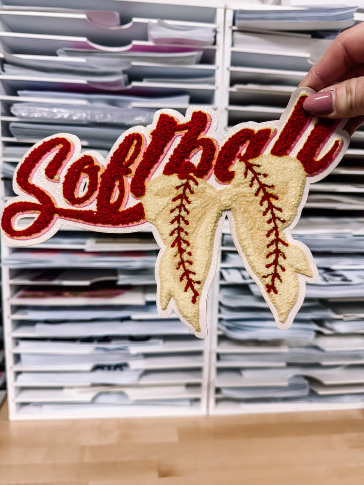 Softball Coquette Chenille Patch