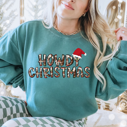 Cow Print Howdy Christmas DTF Transfer