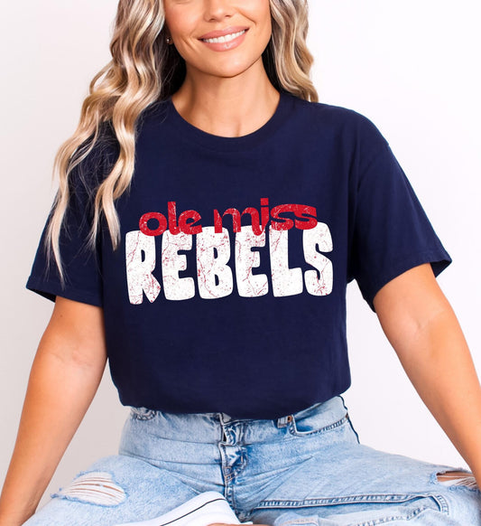 Crackle Ole Miss DTF Transfer