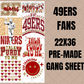 San Francisco 49ers Premade Gang Sheet 22"x36"