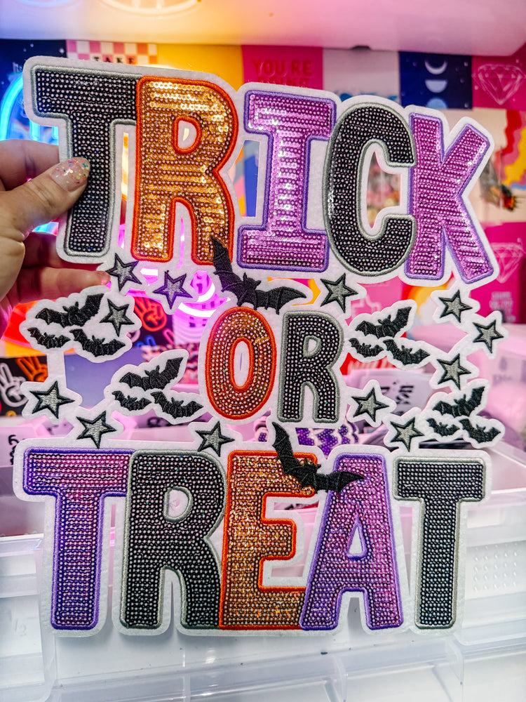 Trick or Treat Sequin Patch (Adult Size)