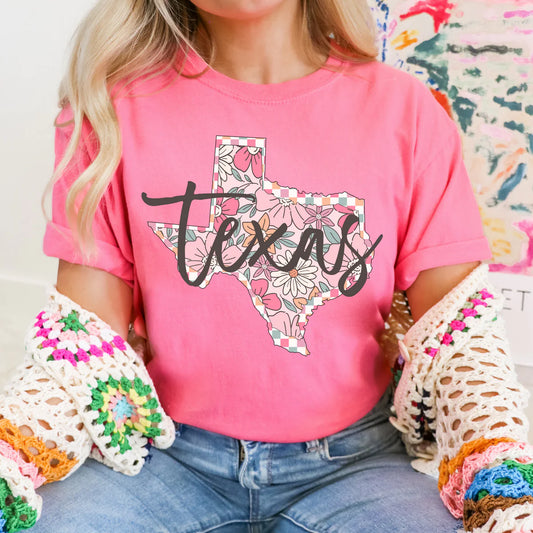 Spring Floral State Texas DTF Transfer