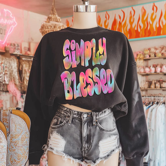 Tie Dye Simply Blessed DTF Transfer