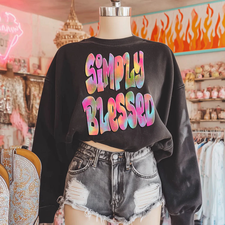 Tie Dye Simply Blessed DTF Transfer