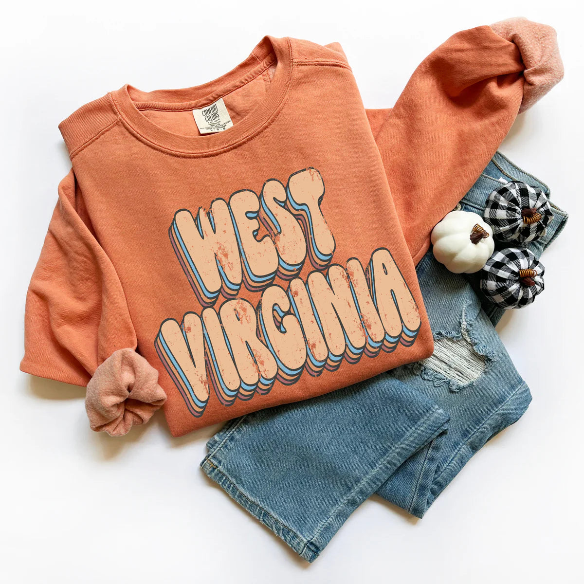 West Virginia Retro Distressed DTF Transfer