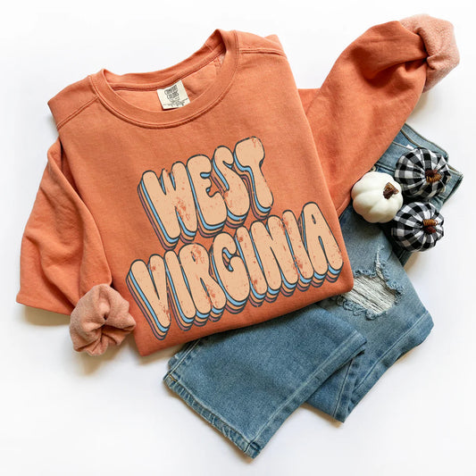 West Virginia Retro Distressed DTF Transfer