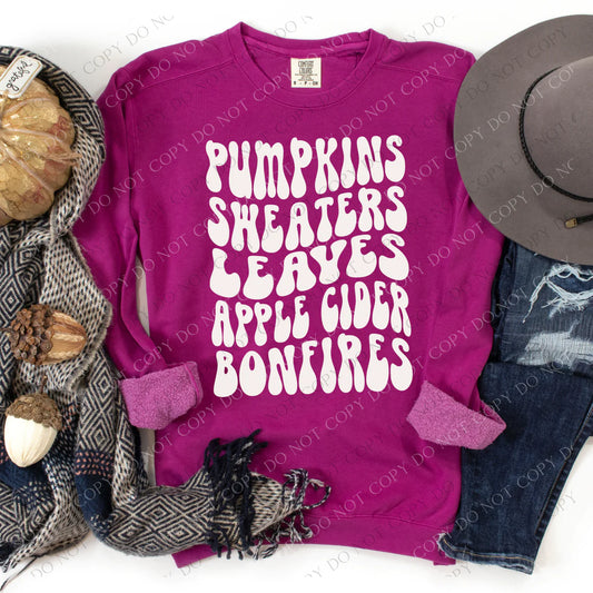 Pumpkins, Sweaters, Leaves, Etc. Fall DTF Transfer