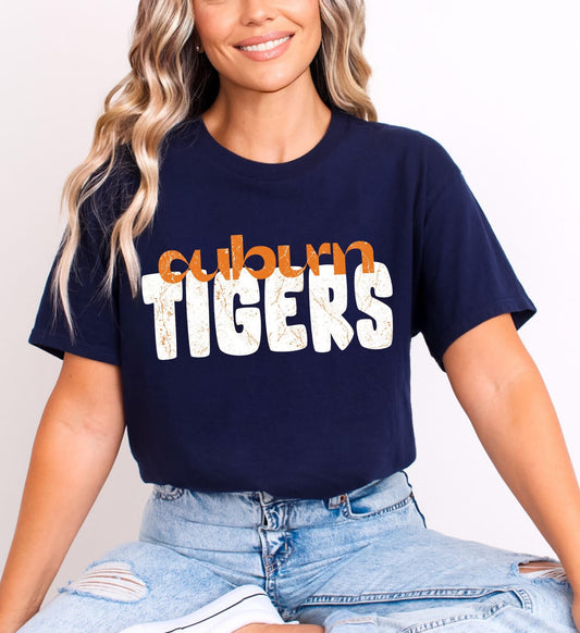 Crackle Auburn DTF Transfer