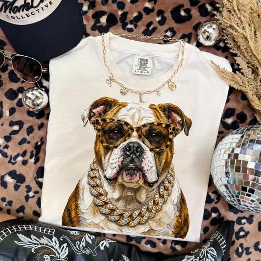 Preppy Bulldog Mascot DTF Transfer