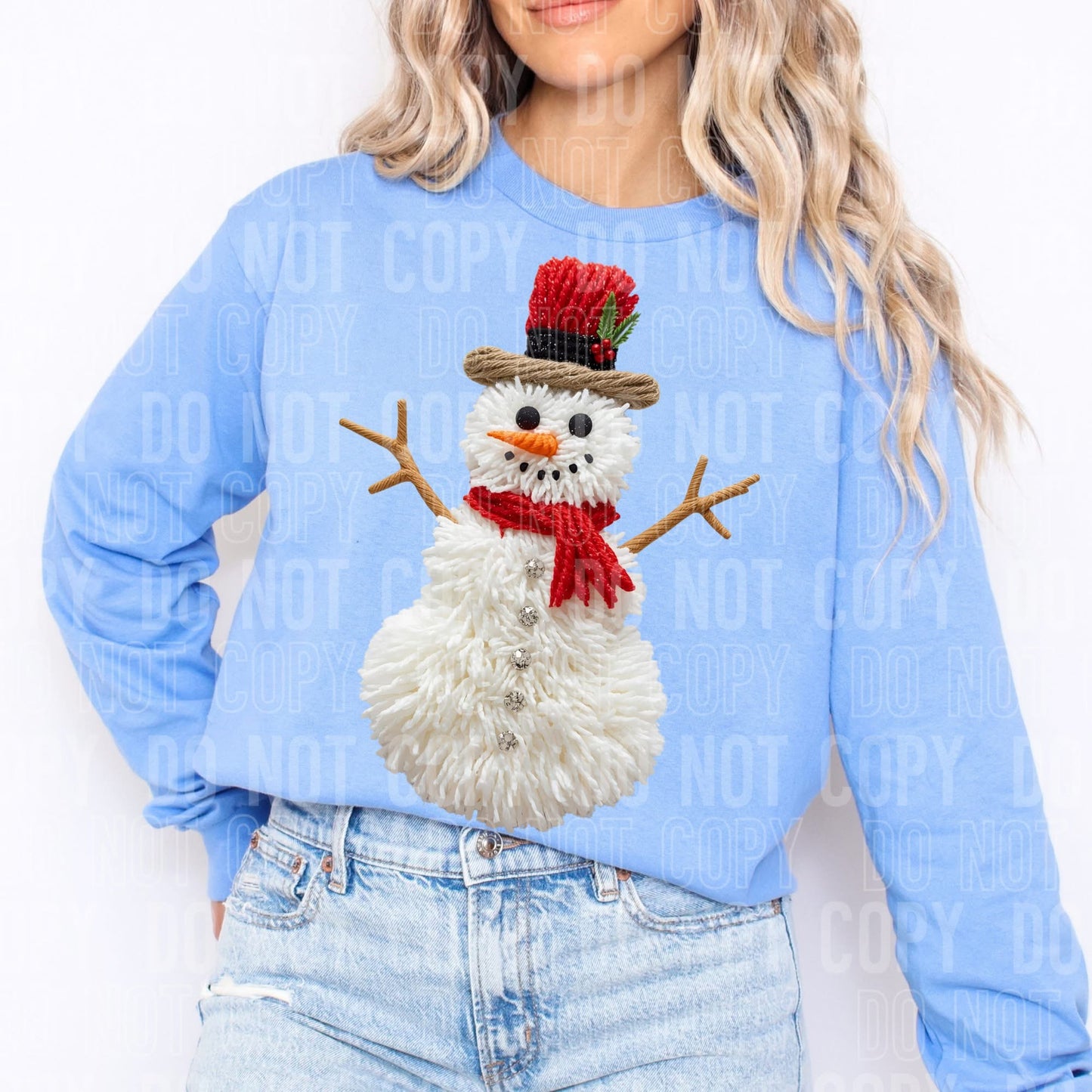 Faux Yarn Snowman 2 DTF Transfer