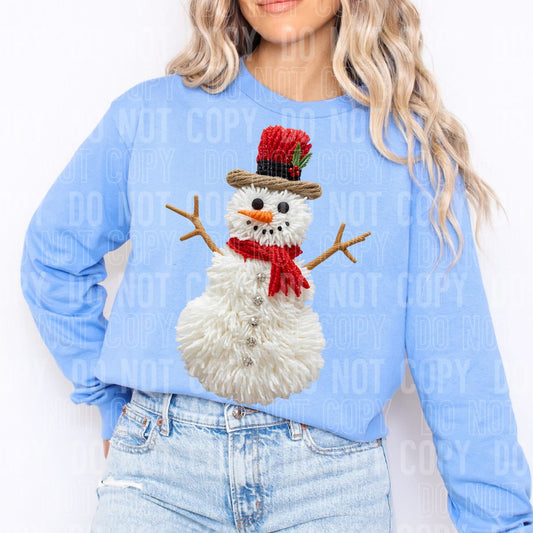 Faux Yarn Snowman 2 DTF Transfer