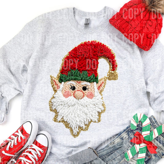 Faux Yarn Elf DTF Transfer