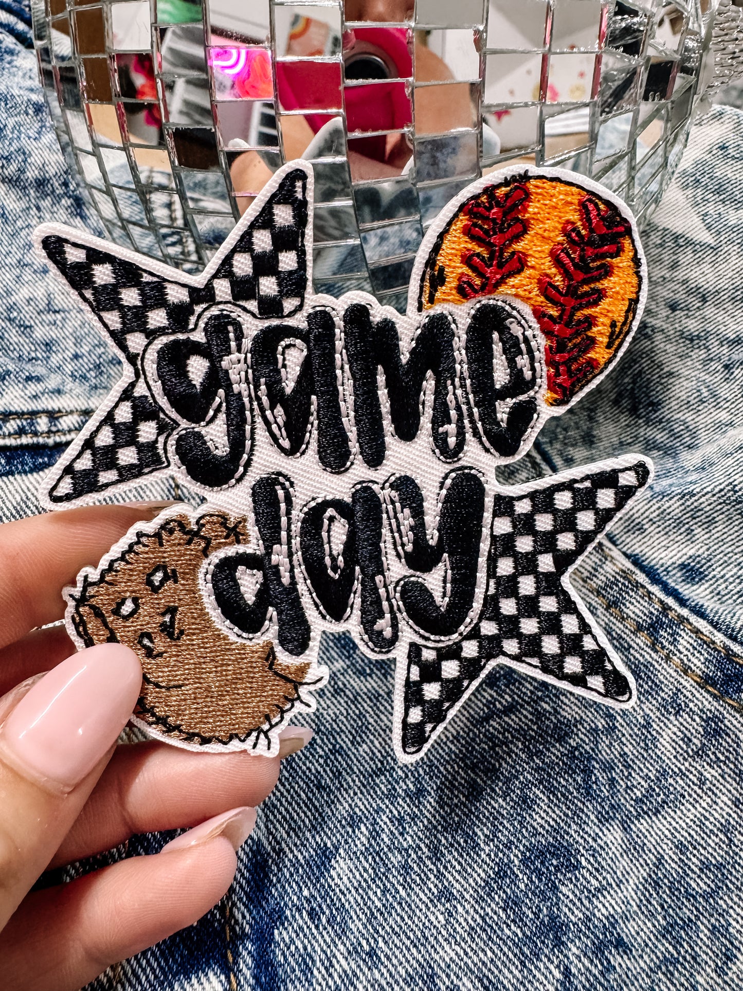 Oversized Softball Game Day Hat/Pocket Patch