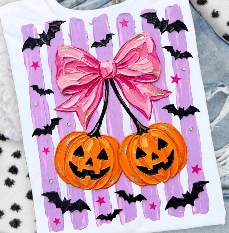 Purple Striped Pumpkin Coquette DTF Transfer