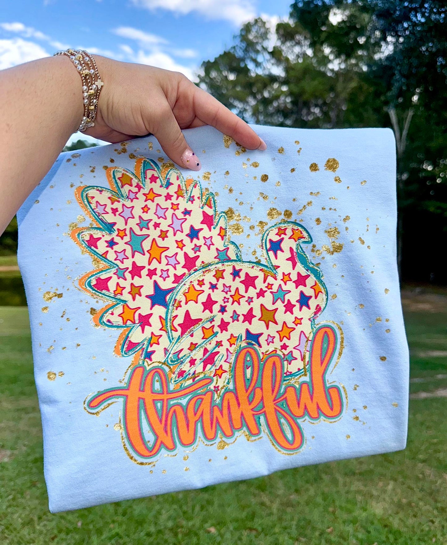 Preppy Stars Turkey Thanksgiving DTF Transfer