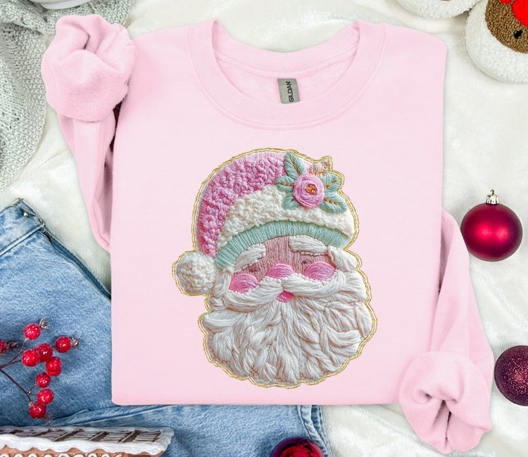 Faux Yarn Christmas French Knot Santa DTF Transfer