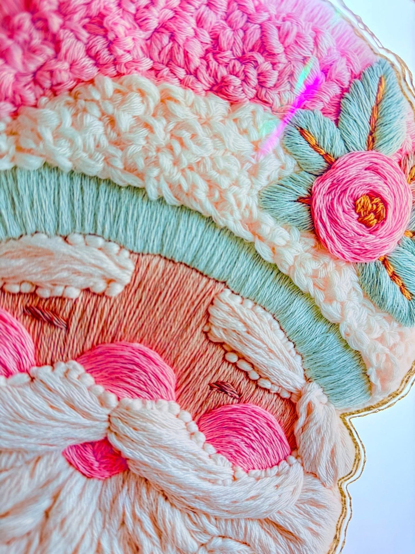 Faux Yarn Christmas French Knot Santa DTF Transfer