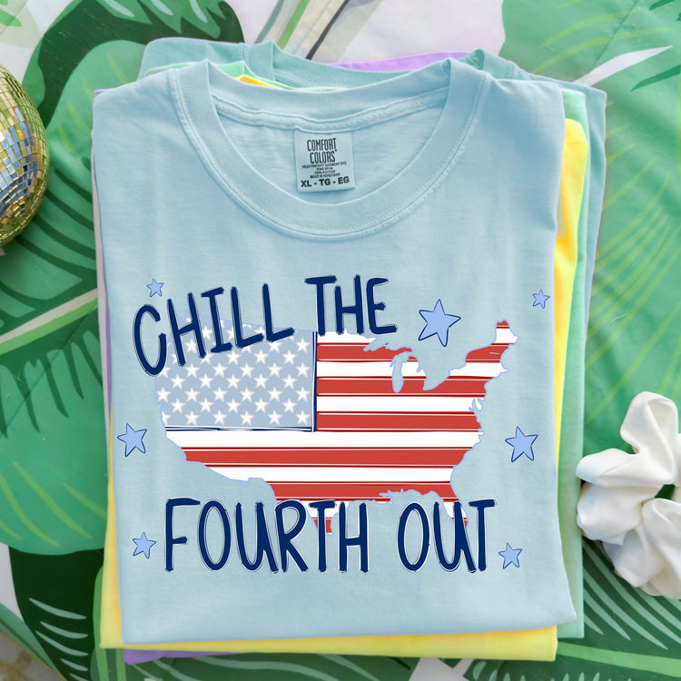 Chill the 4th Out Trendy 4th of July DTF Transfer