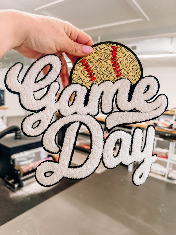 Softball Game Day Sequin Chenille Patch