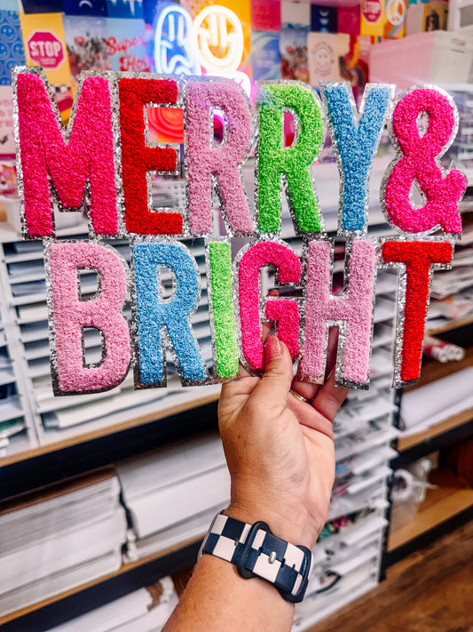 Neon Merry & Bright Christmas Patch (Adult Size)