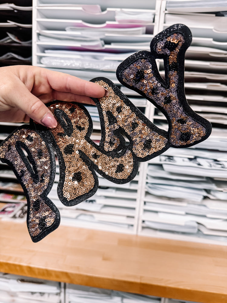 Pray Leopard Sequin Patch