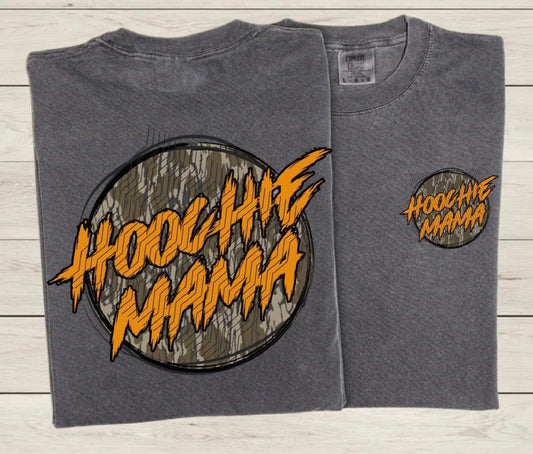 Hoochie Mama Orange Camo DTF Transfer (Front Pocket + Back)
