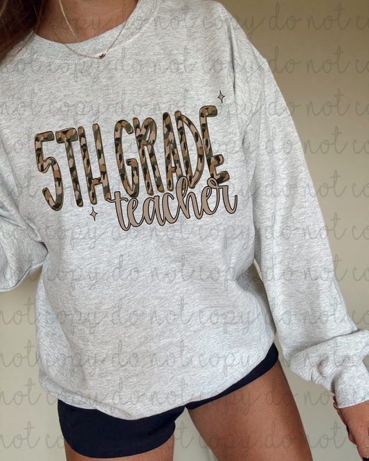 Camo 5th Grade Teacher DTF Transfer