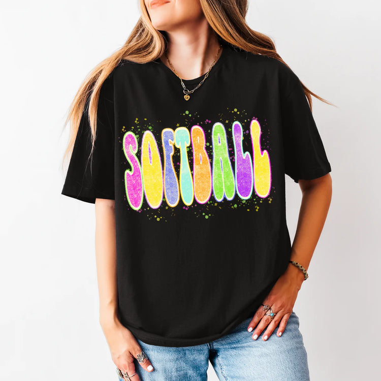 Neon Softball DTF Transfer