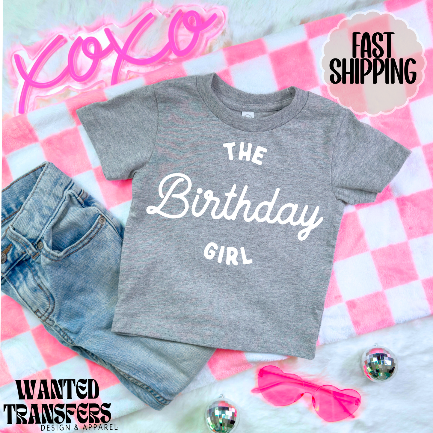 Retro The Birthday Girl, Girls Birthday Shirt, Tee, Onesie, Birthday Girl, All Ages, Toddler, Youth, Kids Bday, Minimalist