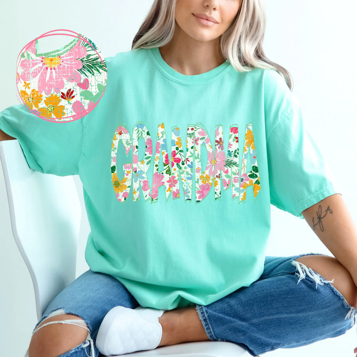 Floral Grandma Spring Family DTF Transfer