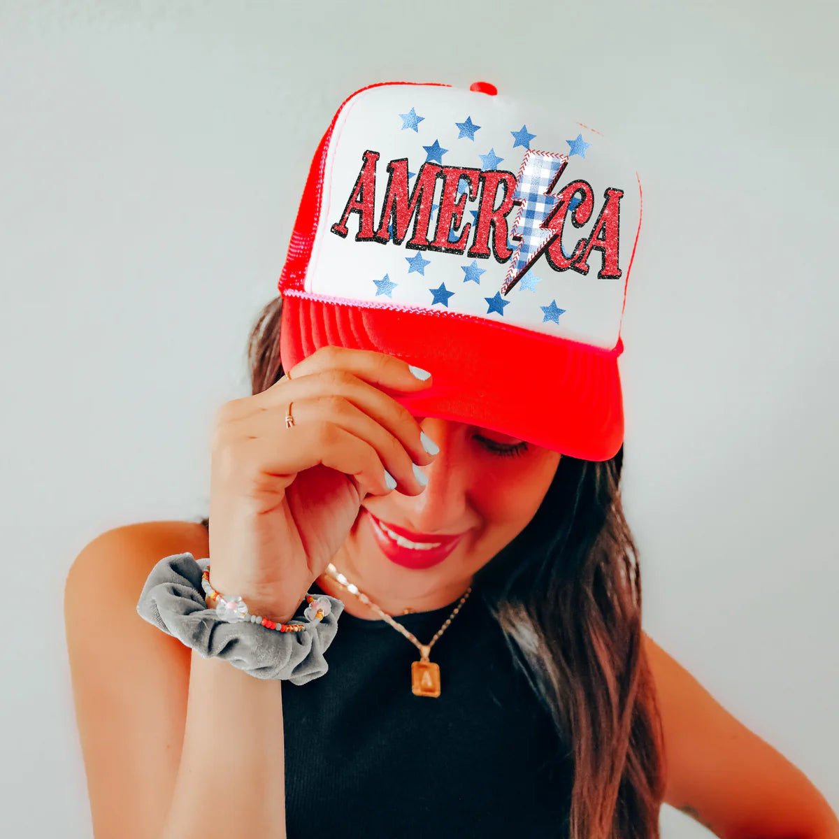 America DTF Transfer for Trucker Hat