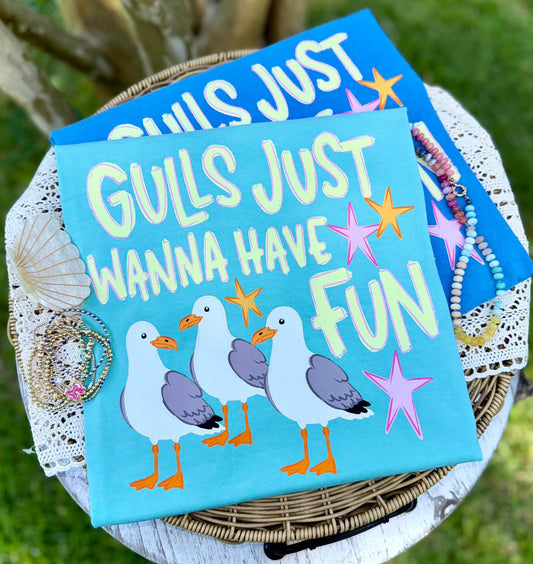 Gulls Just Wanna Have Fun Summer DTF Transfer