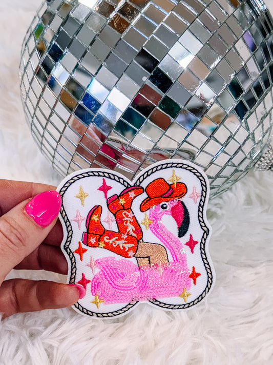 Flamingo Sequin Floatie Hat/Pocket Patch