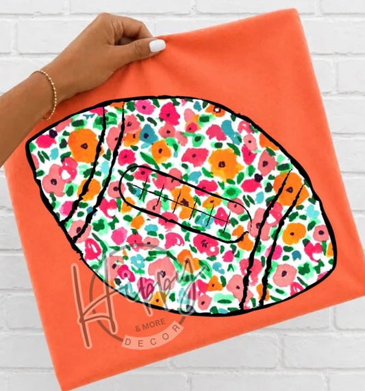 Preppy Fall Floral Football DTF Transfer