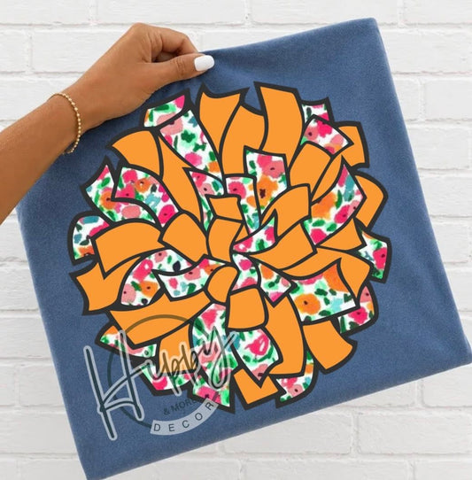 Preppy Fall Floral Cheerleader DTF Transfer
