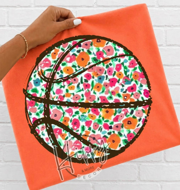 Preppy Fall Floral Basketball DTF Transfer