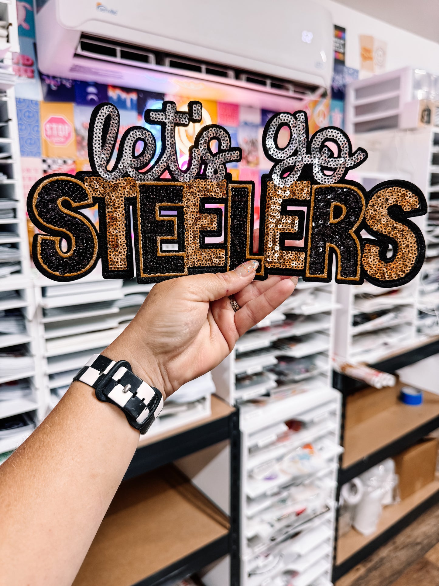 Steeler Sequin Chenille Patch (Adult Size)