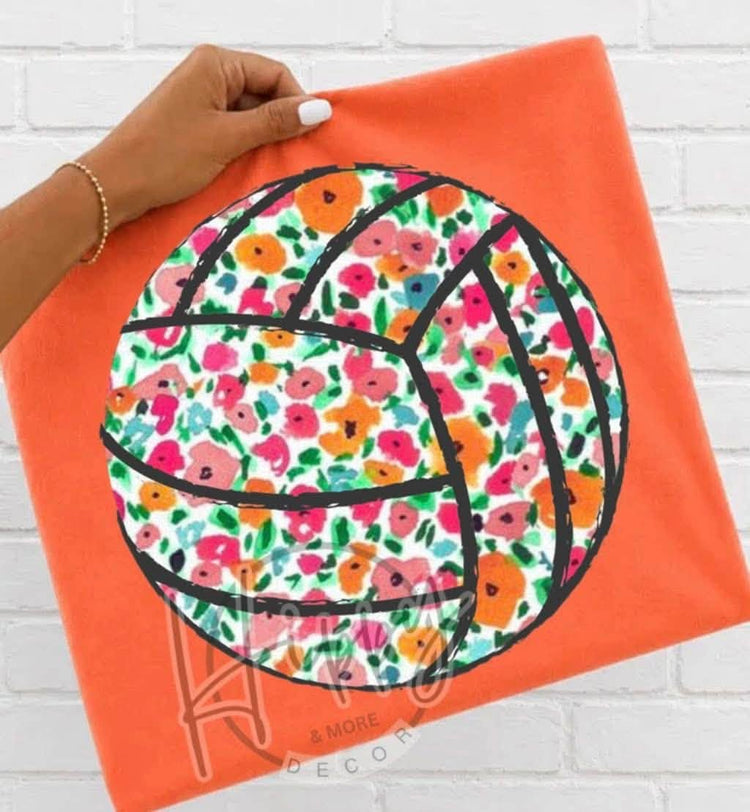 Preppy Fall Floral Volleyball DTF Transfer