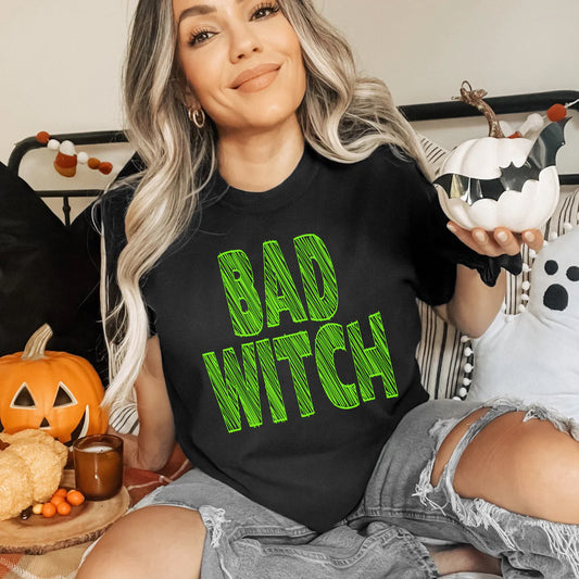 Bad Witch Green Scribble DTF Transfer