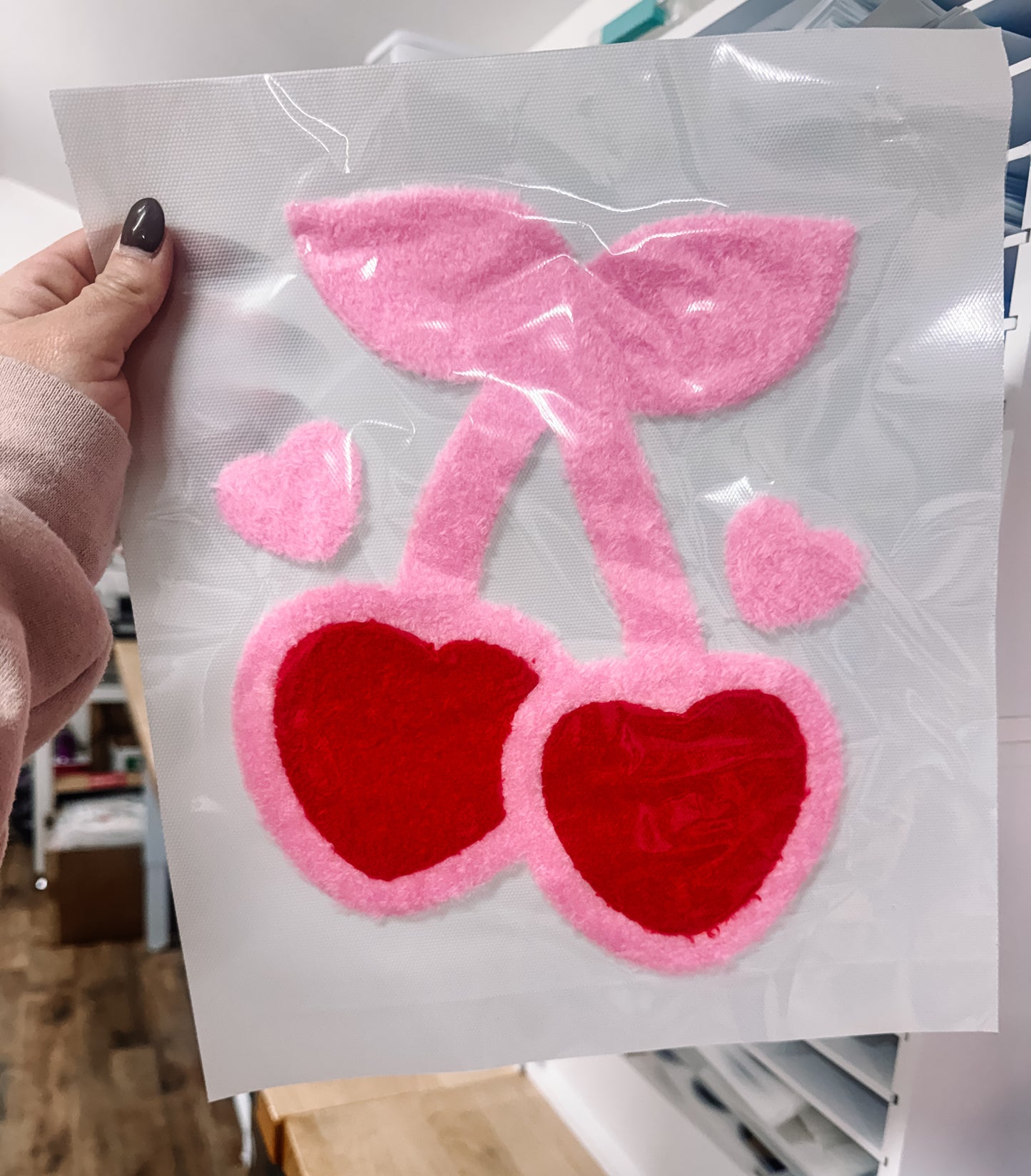 Cherry Hearts Fuzzy Patch (Adult Size)