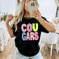 Neon Faux Sequin Cougars School Spirit DTF Transfer