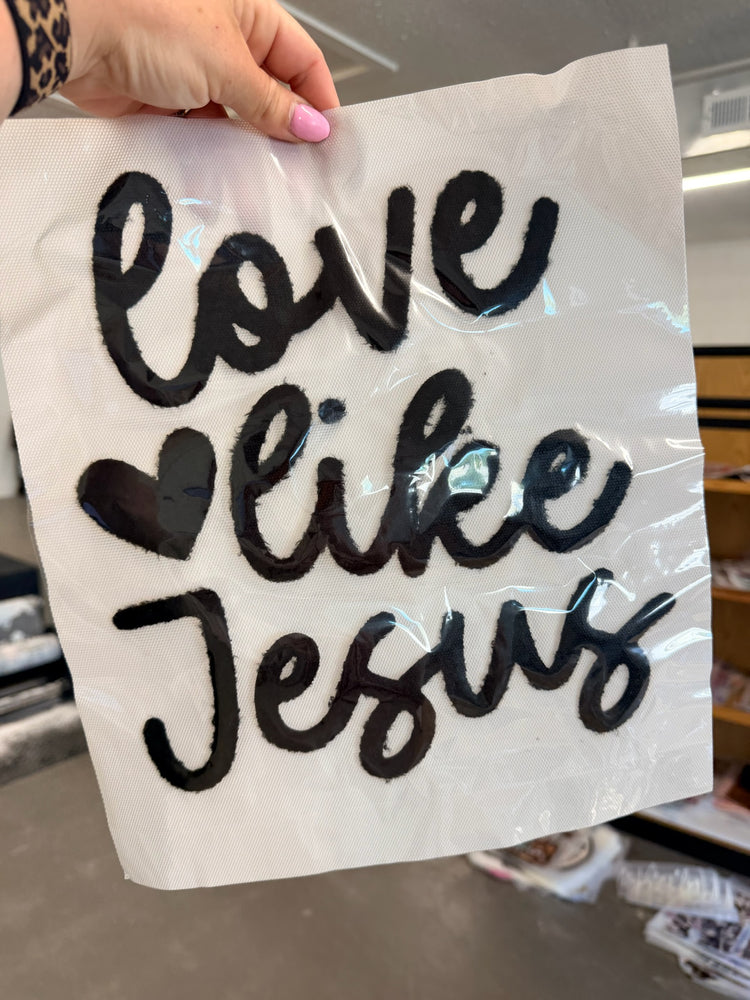 Love Like Jesus Black Fuzzy Patch (Adult Size)