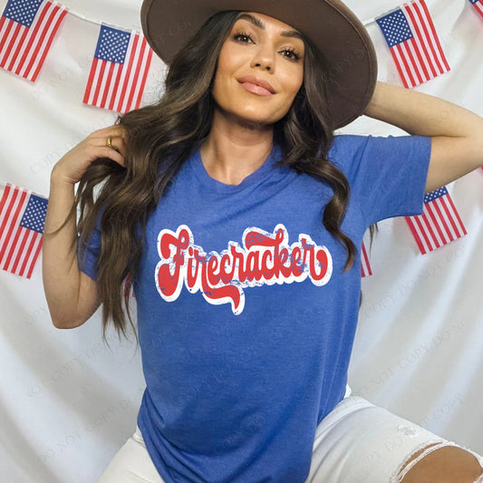 Groovy Distressed Firecracker DTF Transfer
