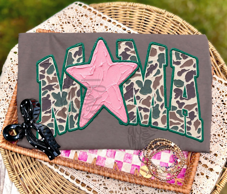 Faux Painted Camo Mama DTF Transfer
