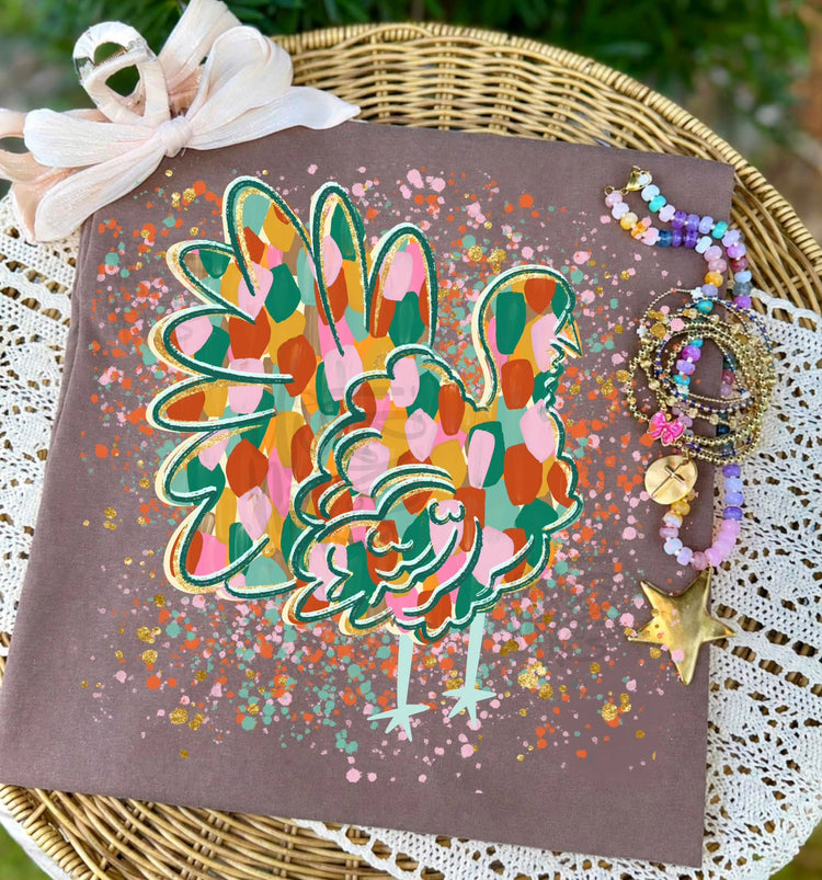 Brushstroke Turkey Thanksgiving DTF Transfer