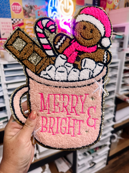 Merry & Bright Mug Christmas Patch (Adult Size)