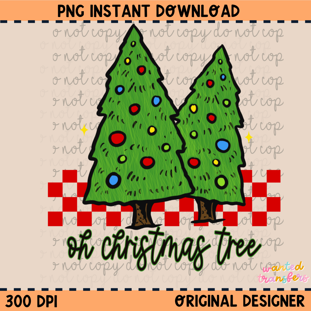 Oh Christmas Tree Retro PNG Digital Download