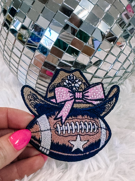 Cowgirl Hat Football Hat/Pocket Patch