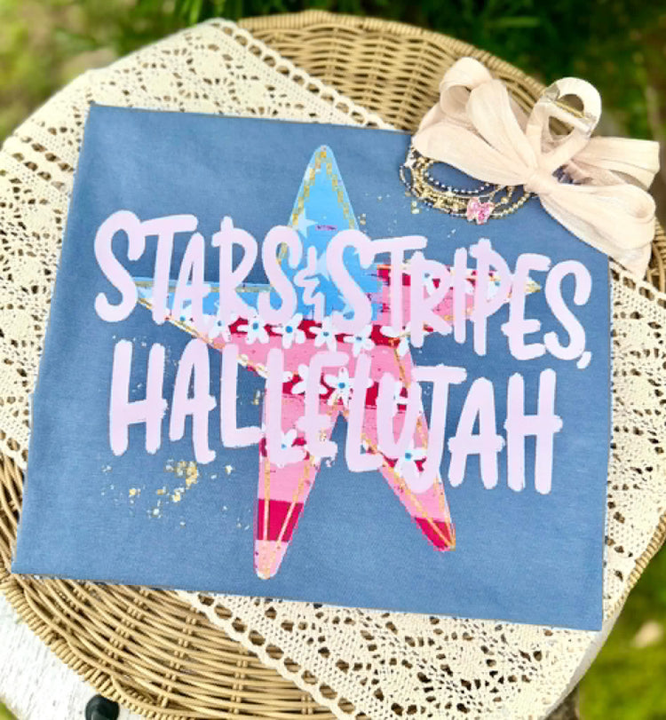 Stars & Stripes Hallelujah 4th of July DTF Transfer