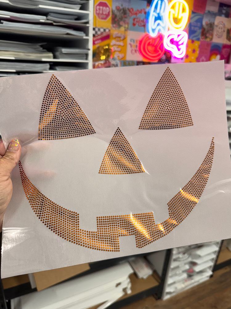 Pumpkin Face Spangle Transfer
